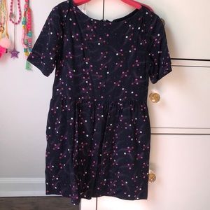 Navy party dress with star print